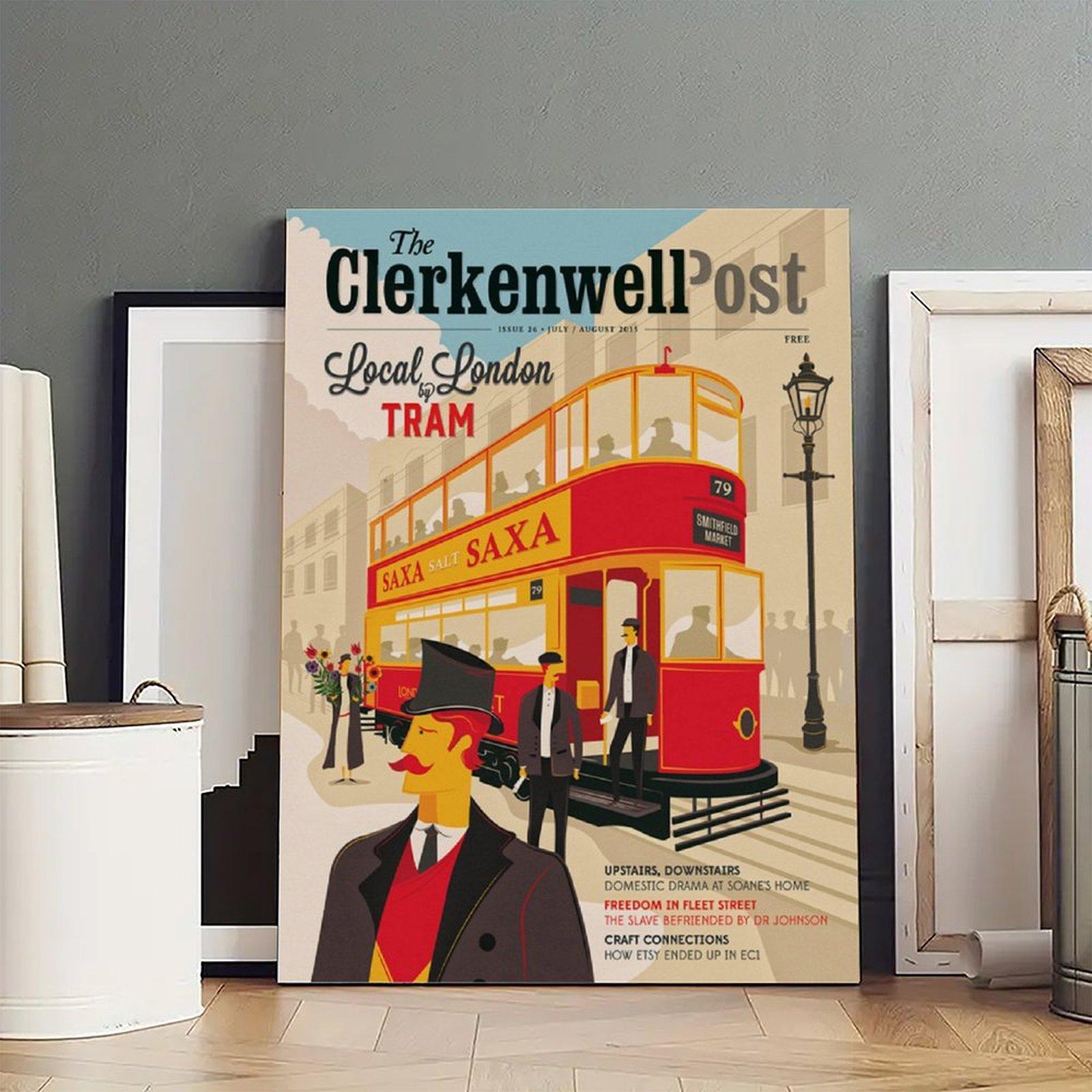 Vintage Poster Clerkenwell Post Poster Decorative Painting Canvas Wall Art Picture Print Modern Family Bedroom Decor