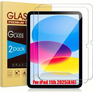 2-Pack Premium Tempered Glass Screen Protector for iPad 11 Series (a16) 11-Inch, Anti-Fingerprint, Scratch-Resistant, HD Protection, iPad Tablet Accessories