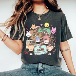 Skzoo Shirt, SKZOO Chibi Characters Shirt, Music Lover Gift, Bang Chan, Han, Changbin, Hyunjin, Lee Know, SKZ Album Shirt