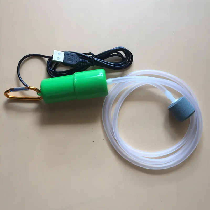 Portable USB Aquarium Oxygen Pump - Quiet Blue Mini Aerator