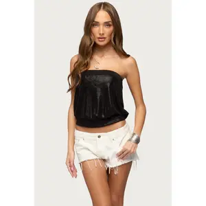 Leira Silky Sparkly Strapless Top Leira Silky Sparkly Strapless Top