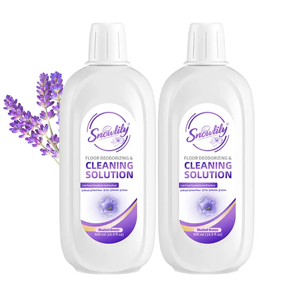 Snowlily 2-Pack Home Supplies Liquid Floor Cleaner, 33.8 oz Per Bottle, Water-Based Fresh Bluebell-Scented Residue-Free Odour Control All-Purpose Cleaner for Hardwood Floors, Tile, Vinyl Surfaces, Robot Vacuum Mops Compatible