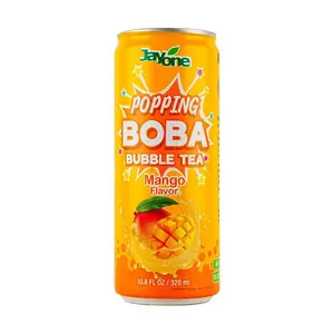 JAYONE Korean Mango Bursting Boba Drink 320ml - Refreshing Fruit Tea with Popping Pearls