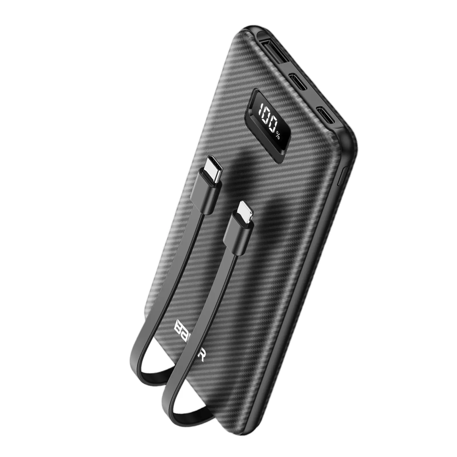 10,000mAh power bank with built-in cable