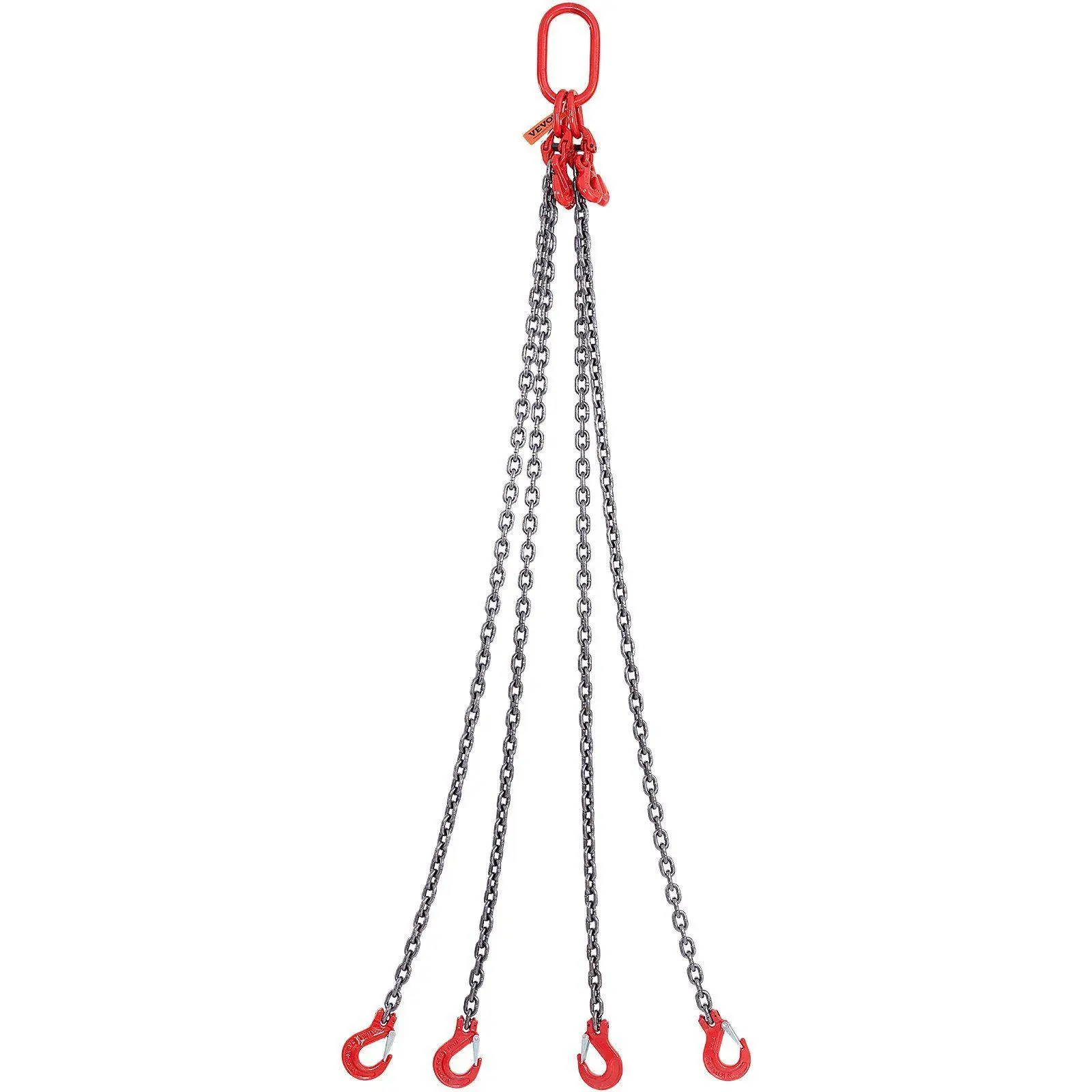 G80 Lifting Chain Sling, 5/16" x 5', 11000 lbs Capacity, with Grab Hooks & Adjustable Length, DOT Certified Blackened Manganese Steel for Dock, Factory, Construction Site Use