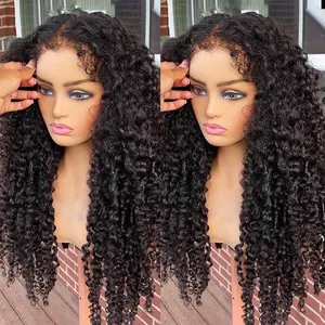 4c Edges Afro Kinky Curly 13x4 13x6 Hd Frontal Wig 100% Human Hair Quality 250 Density Afro Deep Wave Curly Lace Front Wigs For Women on sale