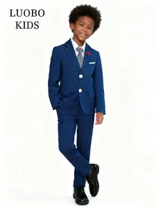 【LUOBO KIDS】 Elegant Formal gentleman suit set for boys, Blazer, pants, and bow tie, perfect for weddings, parties, holidays, fashionable Korean style design (excluding shirts)