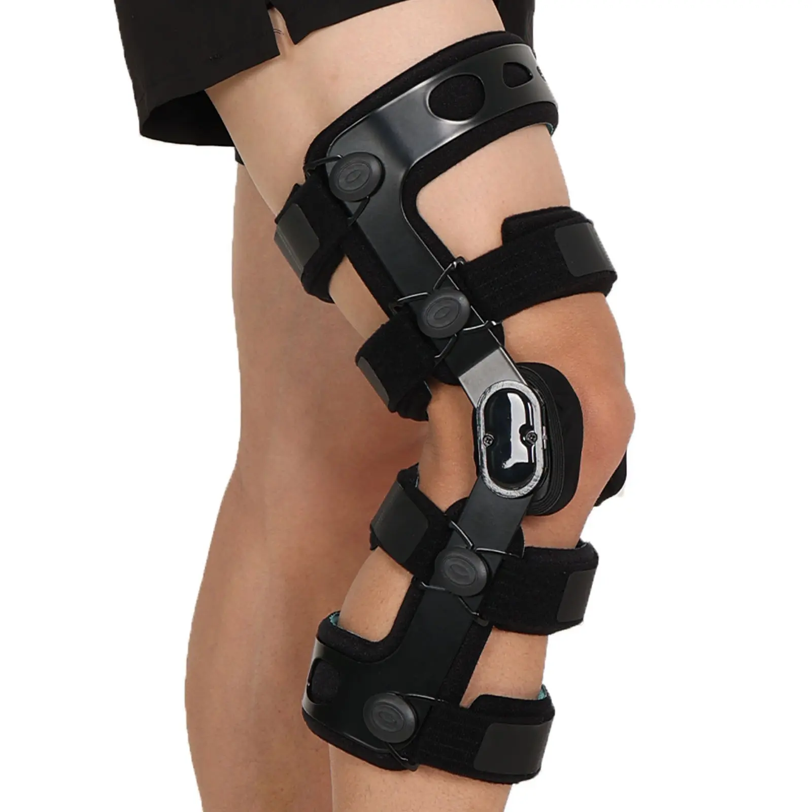 Hinged Knee Support Brace with Aluminum Alloy Hinge System, Multi-Angle Lock, Adjustable Strap, Injury Prevention & Recovery Gear for ACL/PCL/MCL Ligament Injuries, Postop Rehab for Men & Women