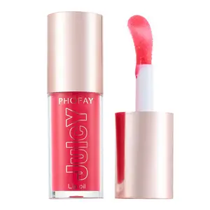 PHOFAY Juicy Lip Oil - 4.8 ML Non-Sticky Moisturizing Formula for Soft Hydrated Lips with Doe-Foot Applicator Glossy Lipgloss Makeup