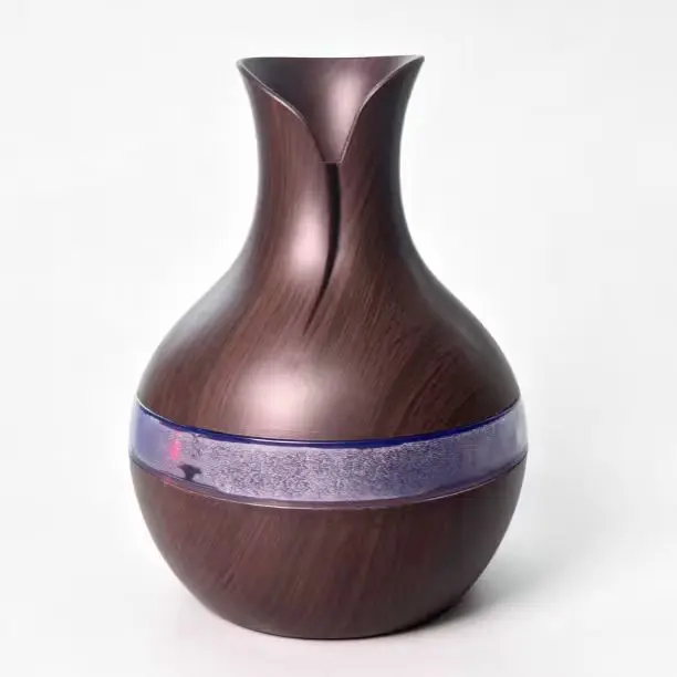 Wood Grain Vase Aroma Diffuser | 2-in-1 Humidifier 300ml, 7 Color Night Light, Remote Control, 35dB Quiet, Auto Shut Off, Bedroom Decor, Housewarming & Holiday Gift fresh