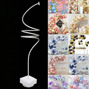 2.5m Adjustable Balloon Arch Stand, Irregular Shape, Bendable Column Holder, Halloween Christmas Decoration, Free Standing Balloon Door Kit