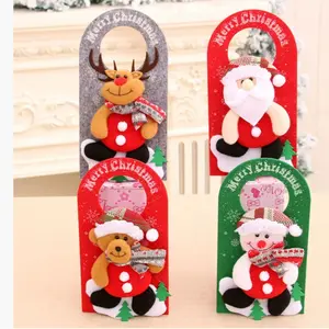 Christmas Door Hanger Decorations Set, Cute Holiday Gate Handle Ornaments, Indoor Door Handles, Home Hotel Bedroom Decoration