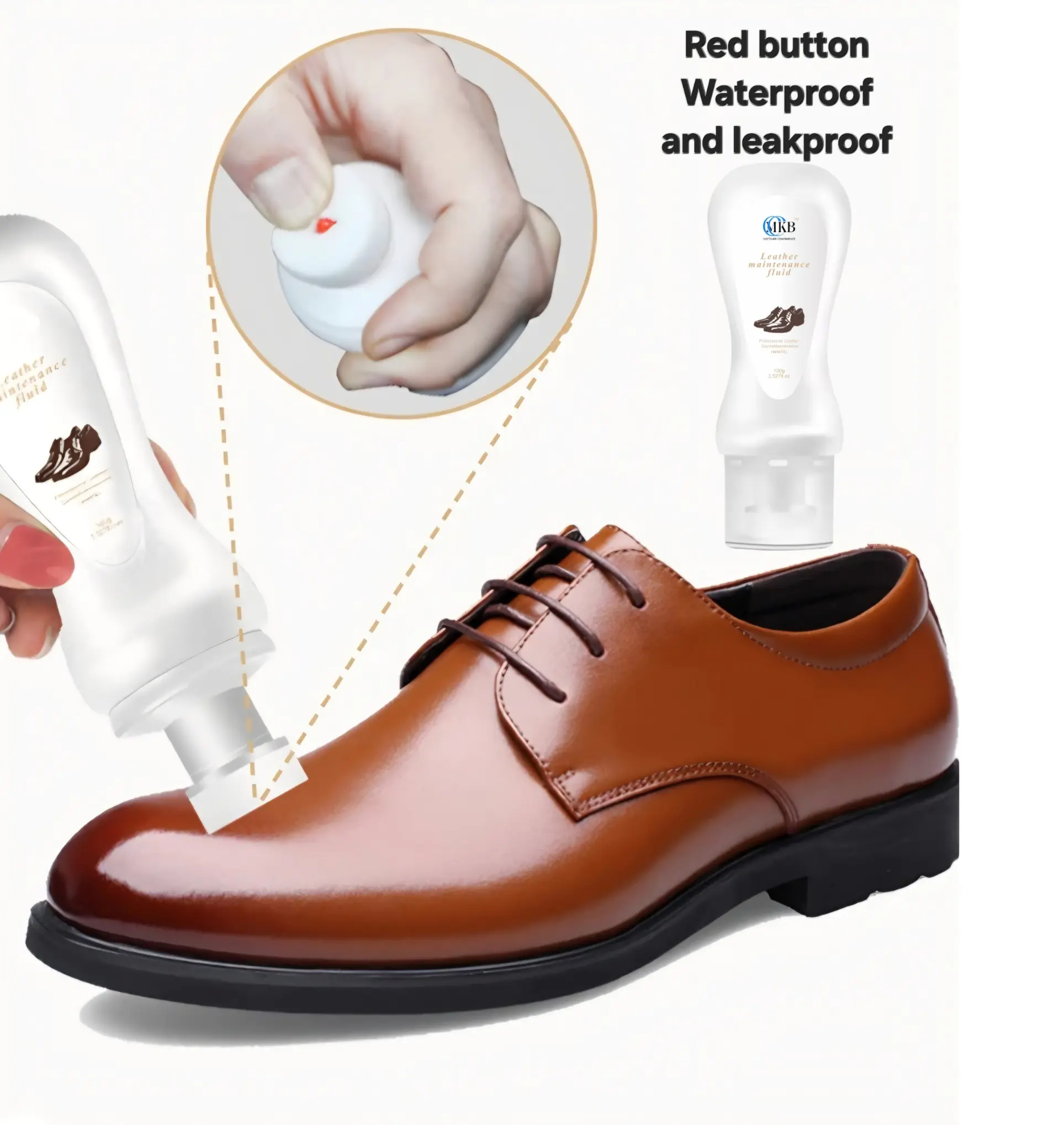 MKB Shoe  Liquid Polish + Free Towel, High Shine Finish and Fast Drying Formula, Clear 3.527 fl oz