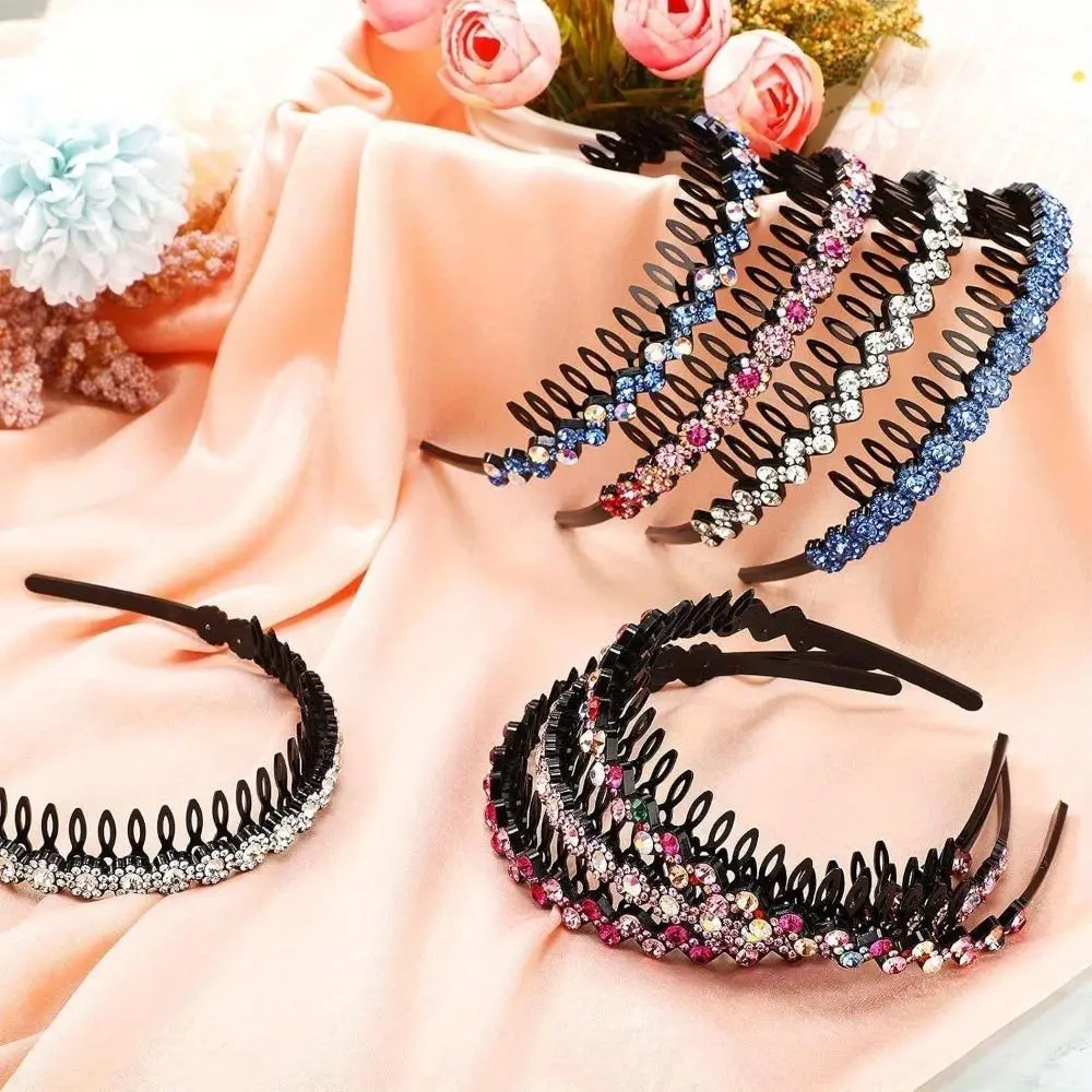 8PCS Rhinestone Comb , Crystal Teeth Comb , Non-Slip Hair Band Hair Accessories for Women, Flower, Wave, , Multicolor, Plastic, Great for Birthday Gifts, Party, Christmas Gifts, Thanksgiving Gifts, Wedding Anniversary tiktokshops zig zag