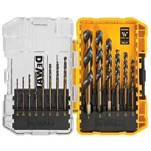 Black and Gold Drill Bit Set 14-Piece With Anti-Snap Design & Precision Fit Tips For Enhanced Durability & Impact Performance