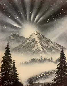 Various hand-made paintings, spray paint art , landscape, space, wildlife, abstract, and custom on 11 x 14 poster or canvas