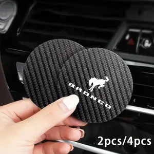 Carbon Fiber Texture Anti-Slip Cup Holder for Bronco, 2pcs or 4pcs, Protects From Scratches, Decorative Vehicle Accessory, Car Interior Accessories