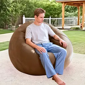 Outdoor inflatable sofa chair, suitable for indoor and outdoor scenes - spherical elliptical design, comfortable touch, scratch resistant and durable surface, suitable for camping, picnicking, home and rest, small-sized furniture