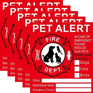 Pet Alert Sticker, 5pcs/set Pet Themed Warning Sticker for Home, Pet Alert Notification Sticker for Garden Yard Includes Sticker