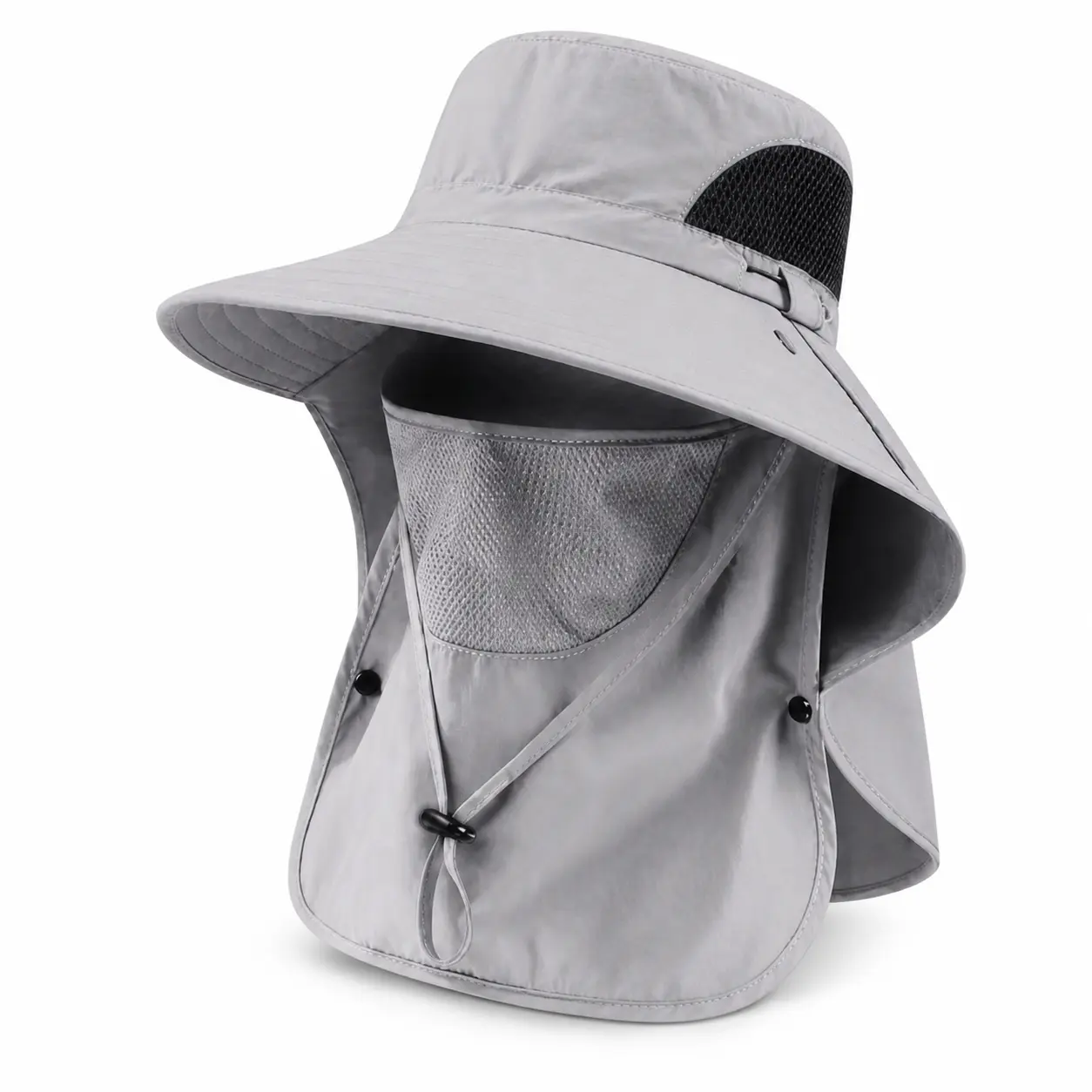 Outdoor Work Sun Hat with Full Face & Neck Coverage, Extra Wide Brim Breathable Garden Hat with Chin Strap for Yard Work, Farming and Landscaping