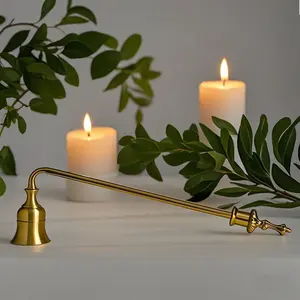 Metal Candle Snuffer Tool, Long Handle Design, Silver Options, European Style, Heat Resistant & Anti-Oxidant Features