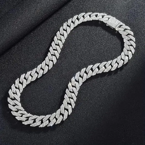 Cuban Link Chain for Men Women,Diamond Necklaces,Iced Out Chain,Hip Hop Jewelry,Thick Silver Chain,Gold Chain,Diamond Bracelet.ms