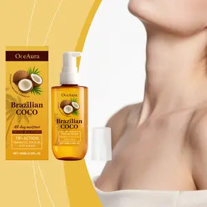 Coconut Body Moisturizing Oil Hydrating Smoothing and Stretch Mark Appearance Diminishing for Postpartum Belly and Hips