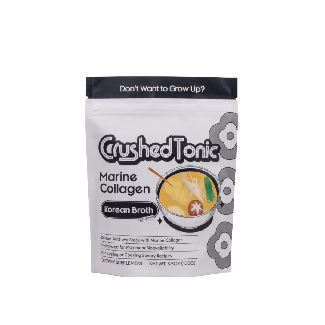Crushed Tonic Umami Korean Broth - 10 Servings – Hydrolyzed Marine Collagen for Skin, Hair & Health - Cook or Sip - Gluten Free Non-GMO Halal Kosher Dietary Beauty Supplement
