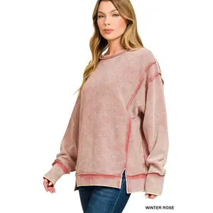 ZA Ribbed Exposed Seam Crewneck