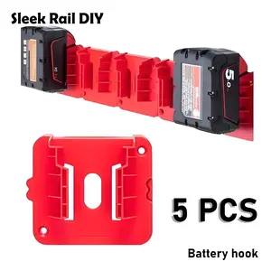 Compatible with Milwaukee M18 18V Battery Mounting Bracket - Lithium Battery Storage Organizer with Screws (Battery Not Included) outdoorfun