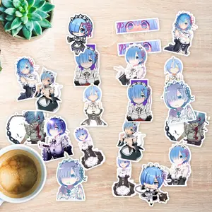 Stickers Pack 20 Pcs Rezero Waterproof Aesthetic Bike Rem Luggage Colorful Waifu Vinyl Water Guitar Bottle Bumper Skateboard Laptop Car