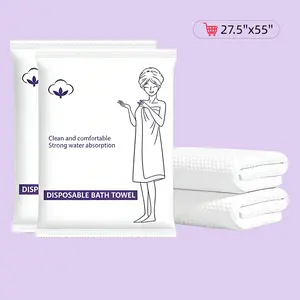 Disposable Bath Towels 2Packs Durable Large Portable Thicken Camping Towels for Travel Hotel Business Trip Swimming Pet Towels Sauna Spa Hot Spring Water Play 55''X27.5'' Absorbent Towel