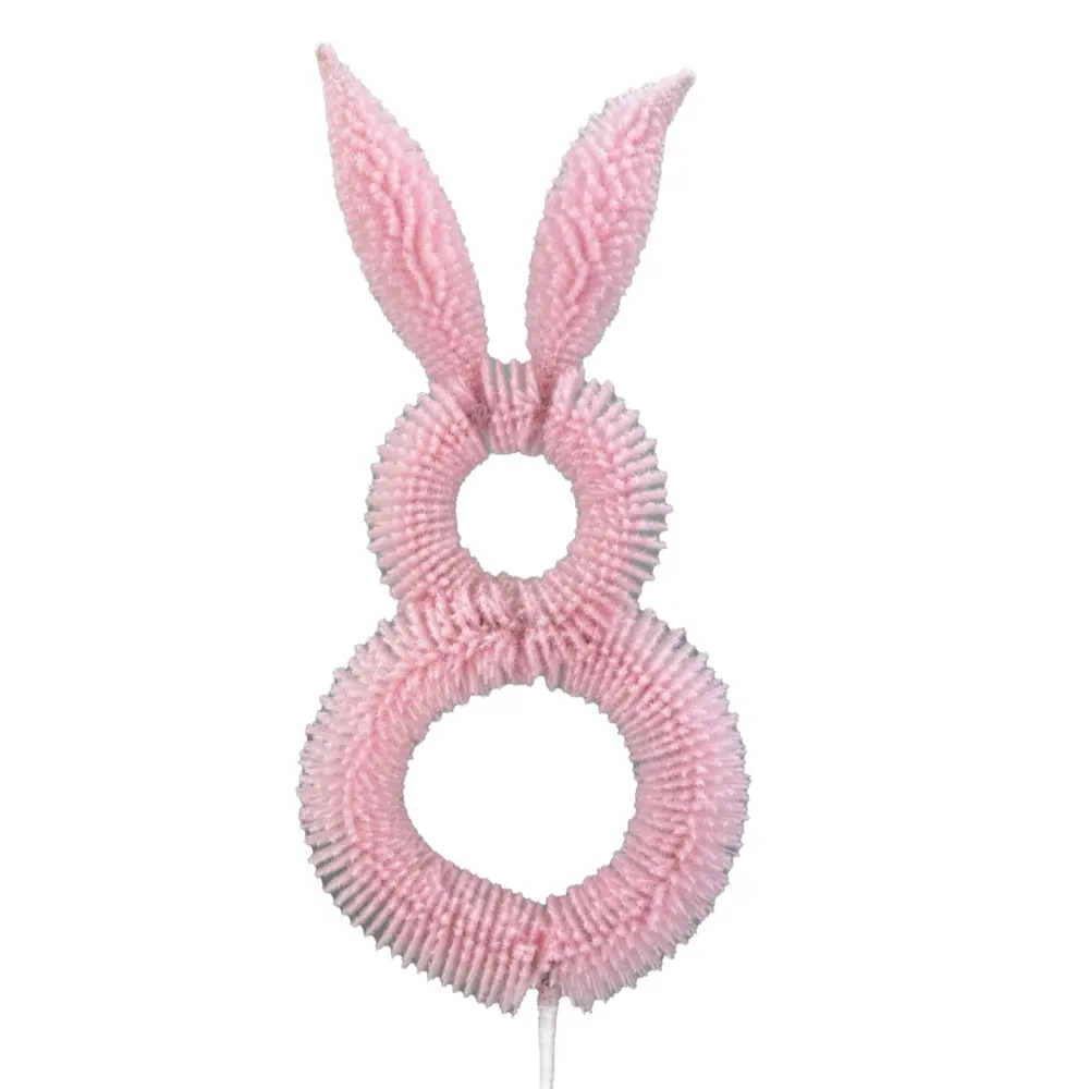 Pink Fuzzy Brush Bunny Pick