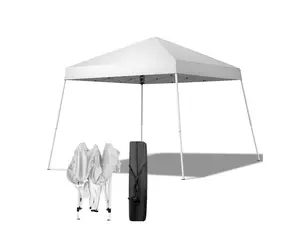 White/ Blue/ Dark Gray 10ft x 10ft Ez Pop Up Canopy Tent,Outdoor Sun Shade Shelter,Beach Tent,Outdoor Gazebo for Party Wedding Camping BBQ Events
