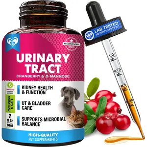 Cranberry & Couch Grass Supplement for Cats & Dogs - 2 fl oz Liquid Drops for Urinary Health Support, Cranberry Extract & Pumpkin Seed Extract