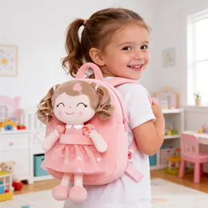 Gloveleya Plush Doll Baby Girl Gift 9 Inch Soft Cuddly Toy Christmas Birthday Present for Toddler Kids Must Have Trending Holiday Cute Backpack