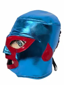 Nacho Libre Wrestling Mask Mascara Luchador Mexicano Adult Size Blue Red Details Mask for Luchador Mexicanos Themed Events