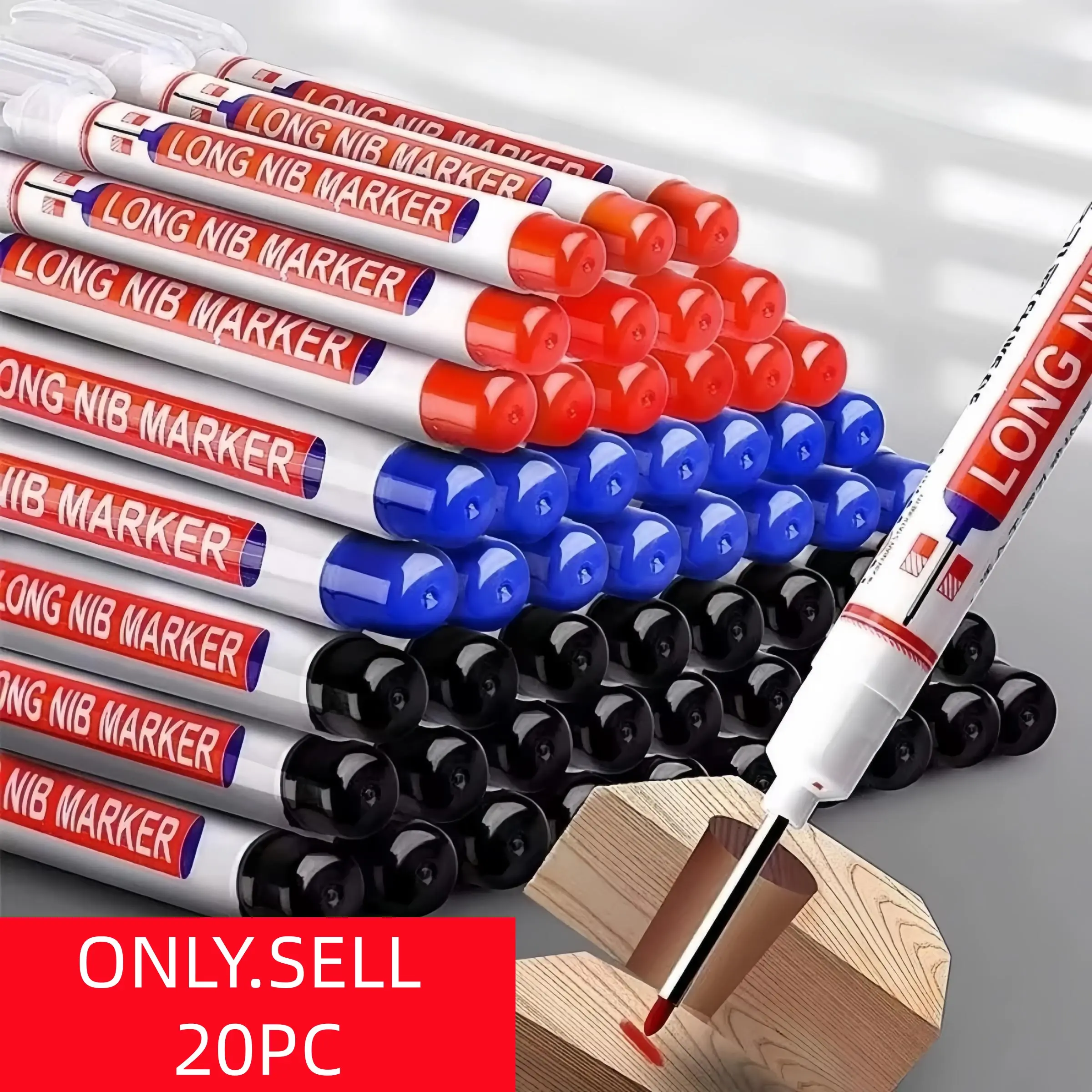 Long Marker Pen, 20pcs/set Waterproof Marker Pen, Multipurpose Deep Hole Marker Pen for Metal, Ceramic, Glass, Leather, Film, Drawing Markers, Waterproof Art Markers