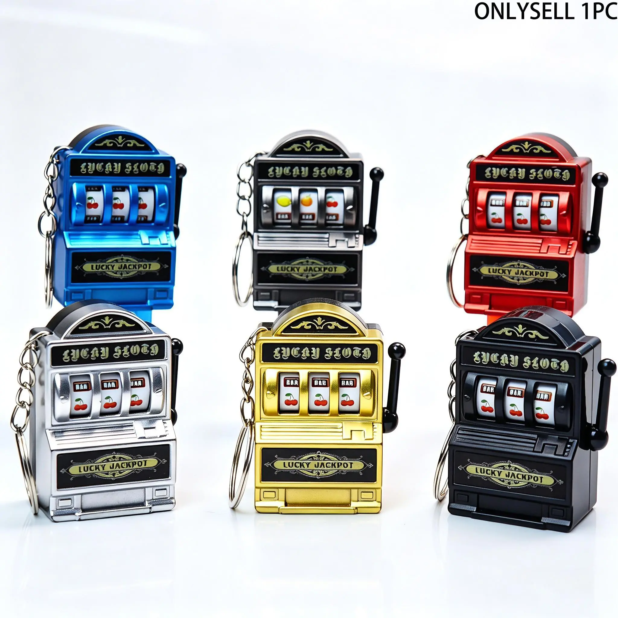 Mini Retro Fruit Slot Machine Keychain, Electroplated Stress Relief Toy, Vintage Arcade Style Creative Plastic Phone Charm, Unique Design, Fidget Keyring, Cool Keychains