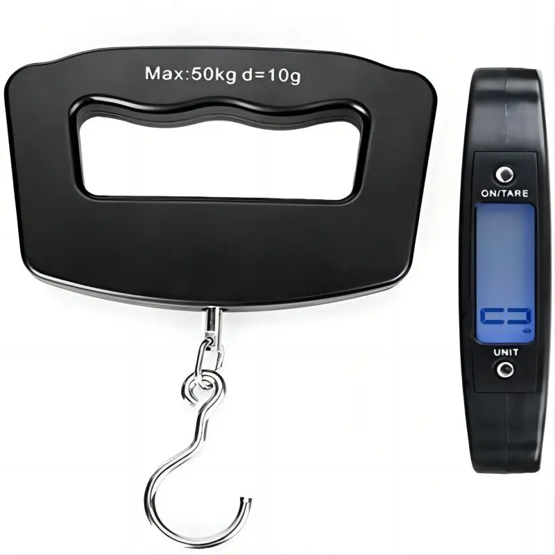 Portable Digital Precision Luggage Scale, Handheld Weighing Mini Electronic Scale with Convenient Operation, Fishing Hook Tare Function Backlit LCD Display, Suitable for Home Farm Factory Hunting Outdoor Travel