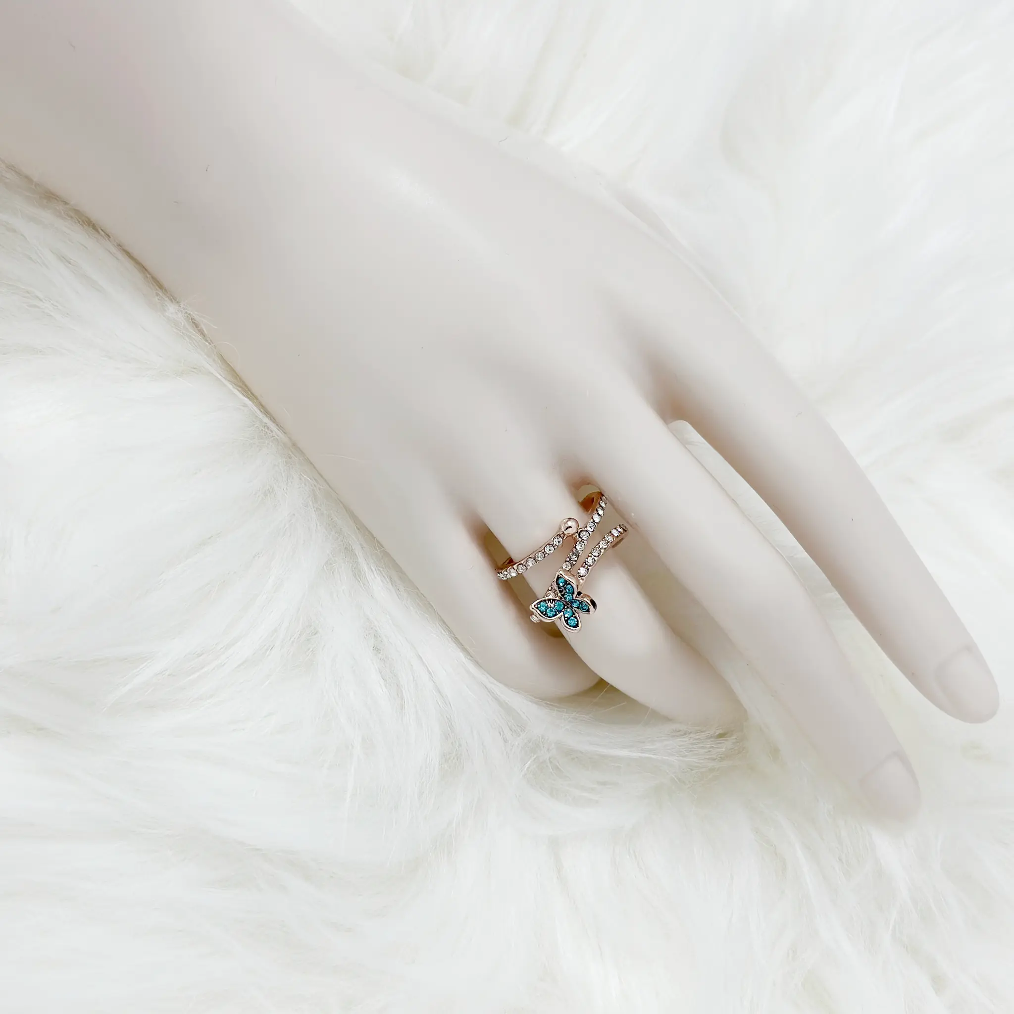 Turquoise Butterfly Diamond Ring