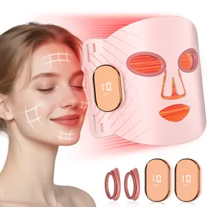 Red Light Therapy for Face, Wireless Face Mask Light Therapy, 4 Modes & 400 LEDs, Infrared & Red Light Masks, 2000mAh Rechargeable, Facial Fit, Led Light Therapy Skin Care at Home