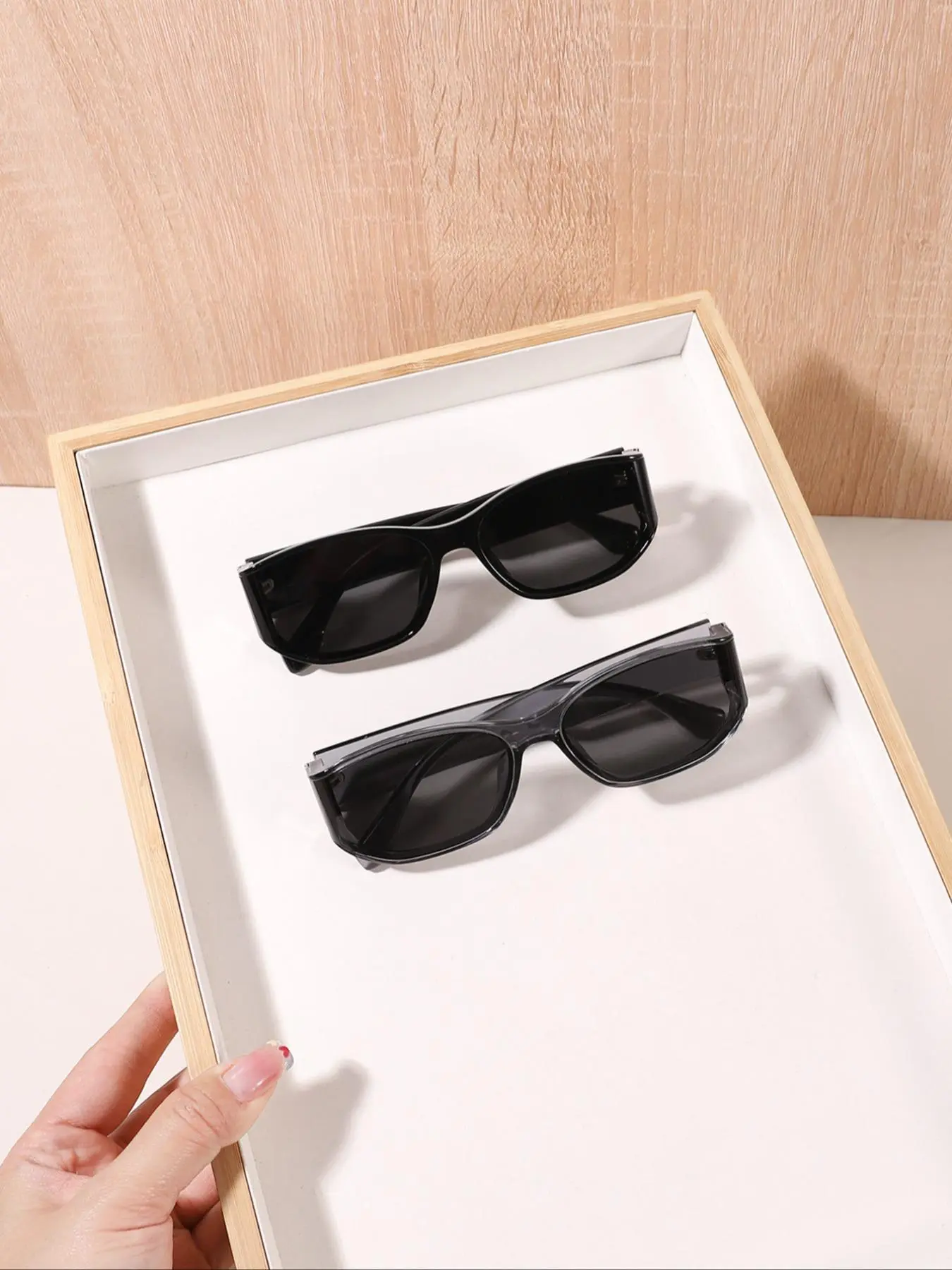 Vintage Oval Frame Sunglasses, Trendy Casual Sun Protective Sunglasses Set for Everyday Use, Fashion Accessories for Outdoor Activities
