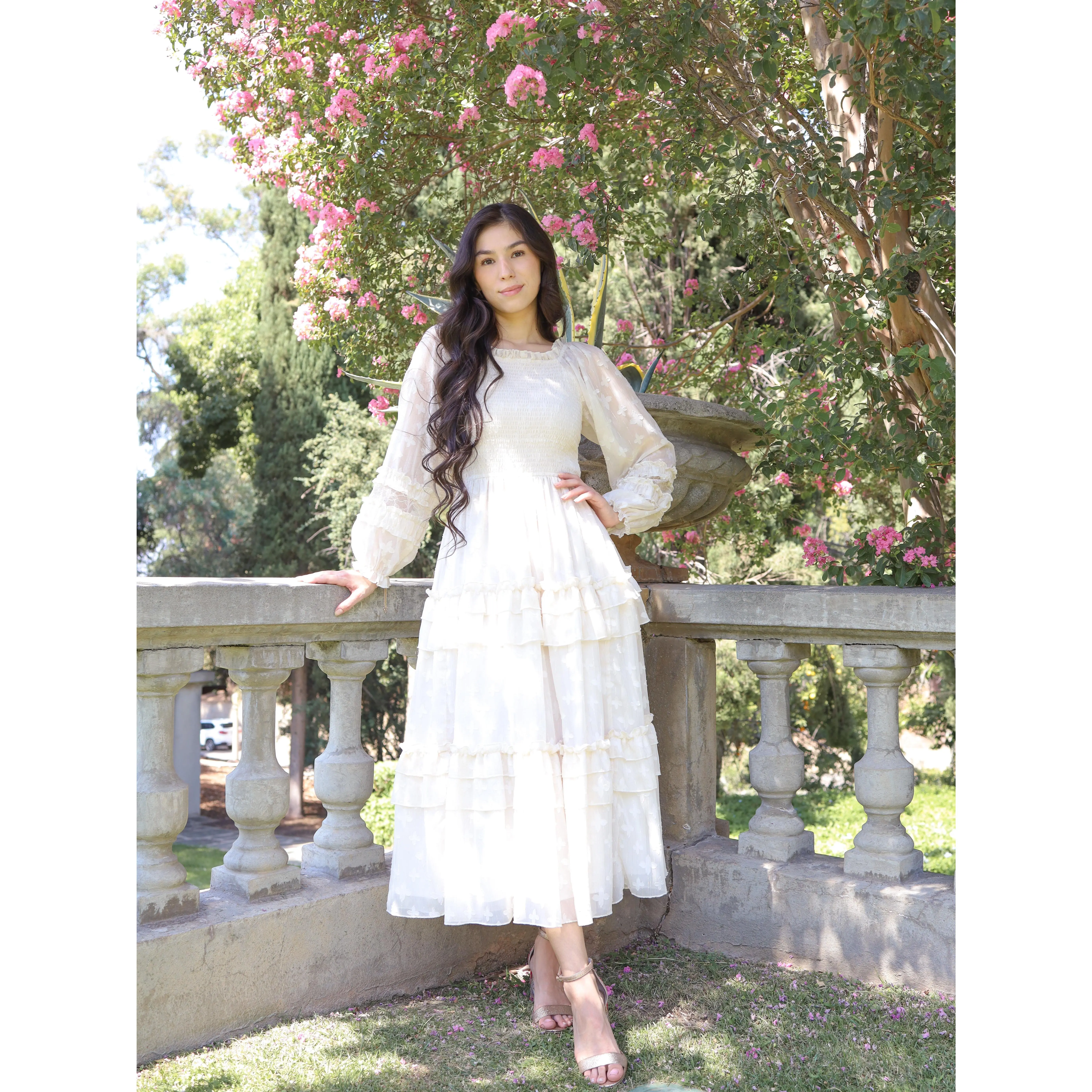 Glittering Garden Dress - Ivory
