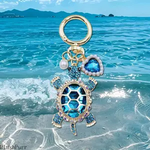 Ocean-Style Sea Turtle Keychain (with Pearl Heart Charm) — Exquisite Marine Animal Bag Accessory | Cute, Gender-Neutral Key Ring (Perfect for Bags & Keys) — A Trendy & Stylish Everyday Friendship Gift