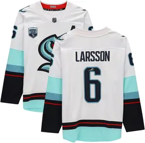 Adam Larsson Seattle Kraken Autographed White Fanatics Breakaway Jersey with Inaugural Season Jersey Patch - Fanatics Authentic Certified