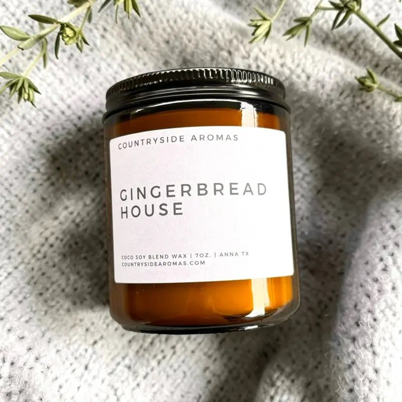 Gingerbread House 7oz Candle, Handmade, Soy, Coconut, Candle, Fragrance