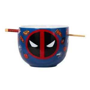 Marvel Deadpool Iconography 20-Ounce Ramen Bowl and Chopstick Set