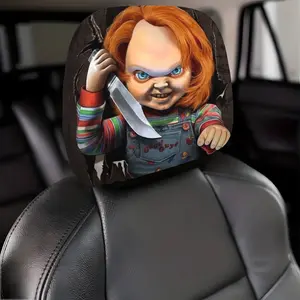 Halloween gift 2pcs  head pillowcase, seat cushion pad with 2 funny and scary elements, suitable for friends and family, birthday gift