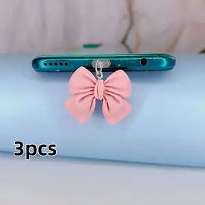 3pcs New Bluetooth-compatible Earphone Dust Plug, Cute Butterfly Design, Protects Charging Port, Fits Type-C & iOS Lightning Ports, Essential Accessory, Protection